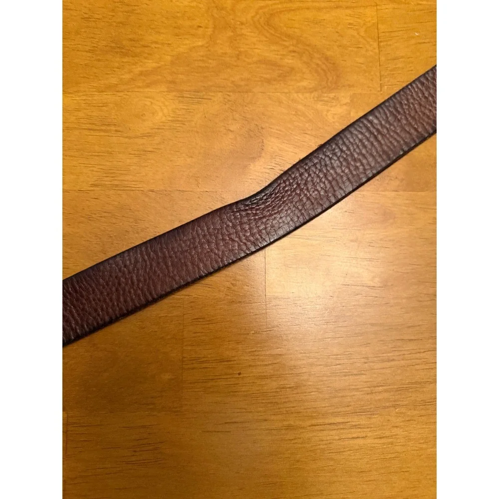 Justin Mens Brown Top Grain Leather Belt Strap Snap On No Buckle 36 232BR USA